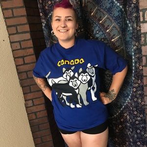 Royal blue CANADA 🇨🇦 Sled dog/Husky dogs tee
